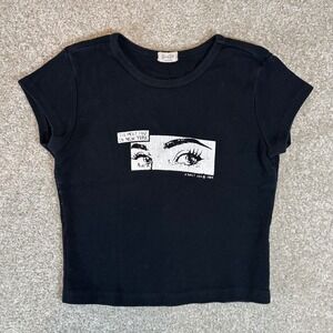Brandy Melville Black Crop Top Tee Ill Meet You In New York‎ Y2K